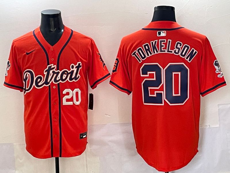 Men 2025 Detroit Tigers #20 Torkelson Orange Nike MLB Jersey style 01